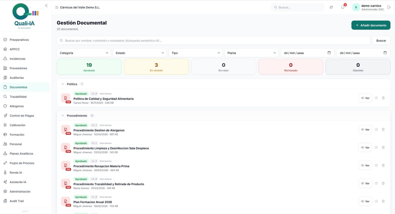 Software de homologación de proveedores